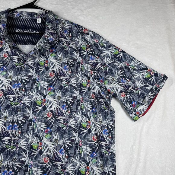 Robert Graham Tropical Flower-Print Sport Button Up‎ Performance Shirt XLT - Picture 2 of 13